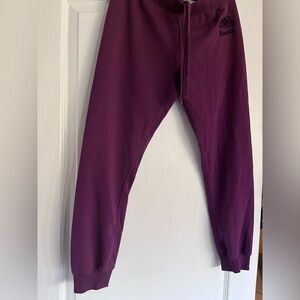 Roots Purple Joggers with Elastic Waist and Tapered Leg